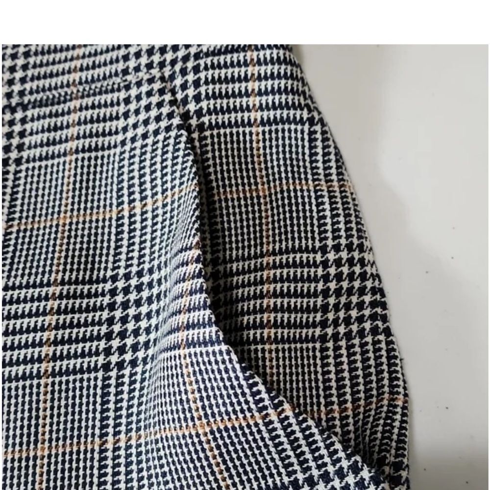 Veronica Beard Navy Multi Plaid Gemini Cigarette Cropped Pants – Size 10 - Picture 9 of 11